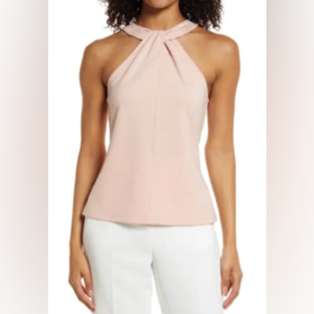 GUC Halogen Light Pink Twisted Halter Neck Tank Top SZ M